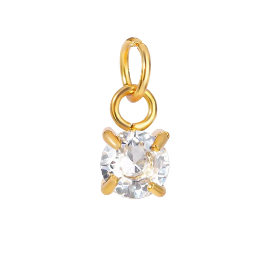 April birthstone Charm – 18K Gold Plated