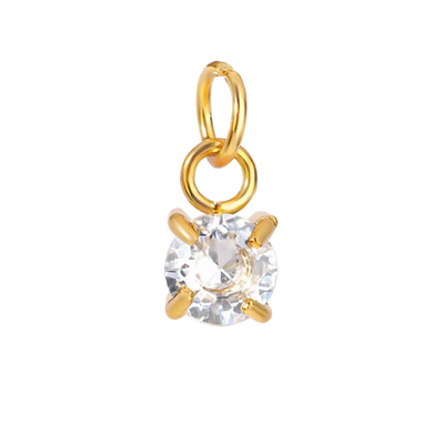 April birthstone Charm – 18K Gold Plated