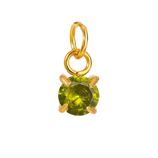 August birthstone Charm – 18K Gold Plated