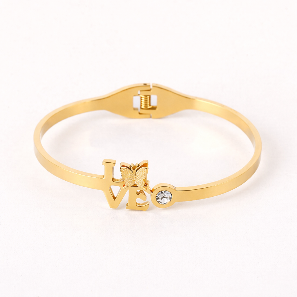 Love Cuff Bracelet - 18K Gold Plated