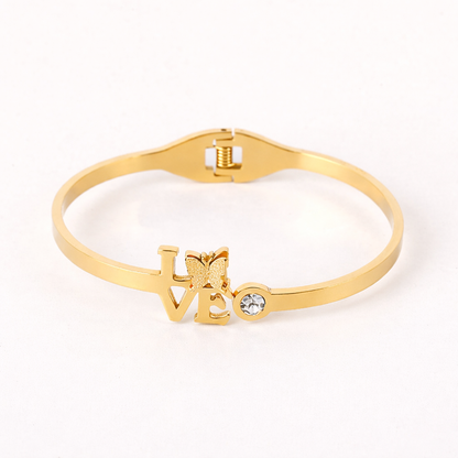 Love Cuff Bracelet - 18K Gold Plated