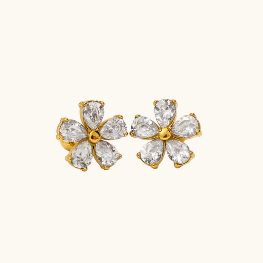 Fleur Studs Earrings - 18K Gold Plated
