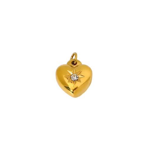 Starlit Heart Charm – 18K Gold Plated