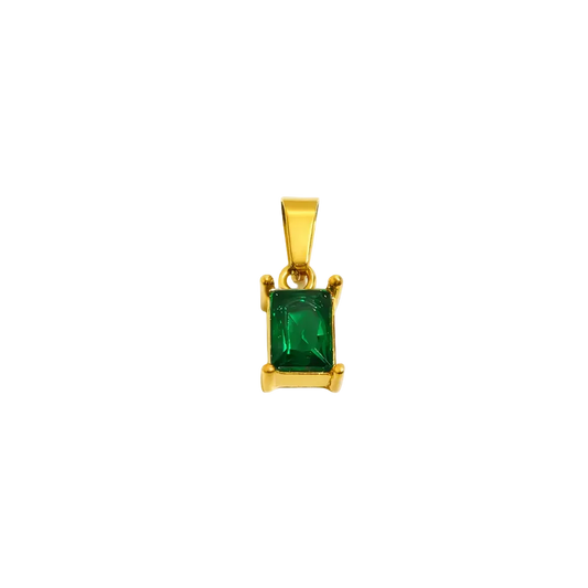 Emerald Prism Charm – 18K Gold Plated