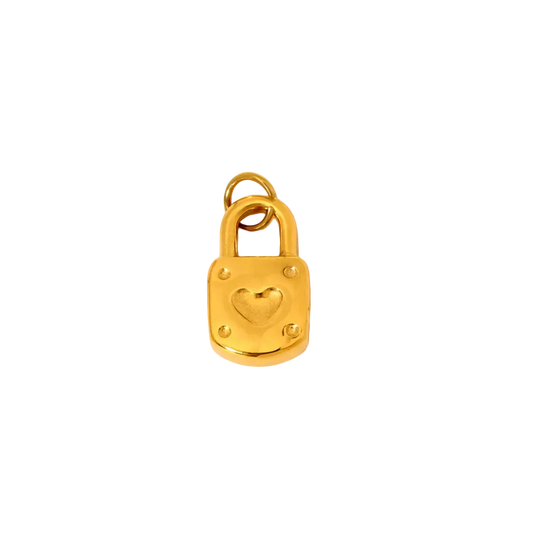 Heart Lock Charm – 18K Gold Plated