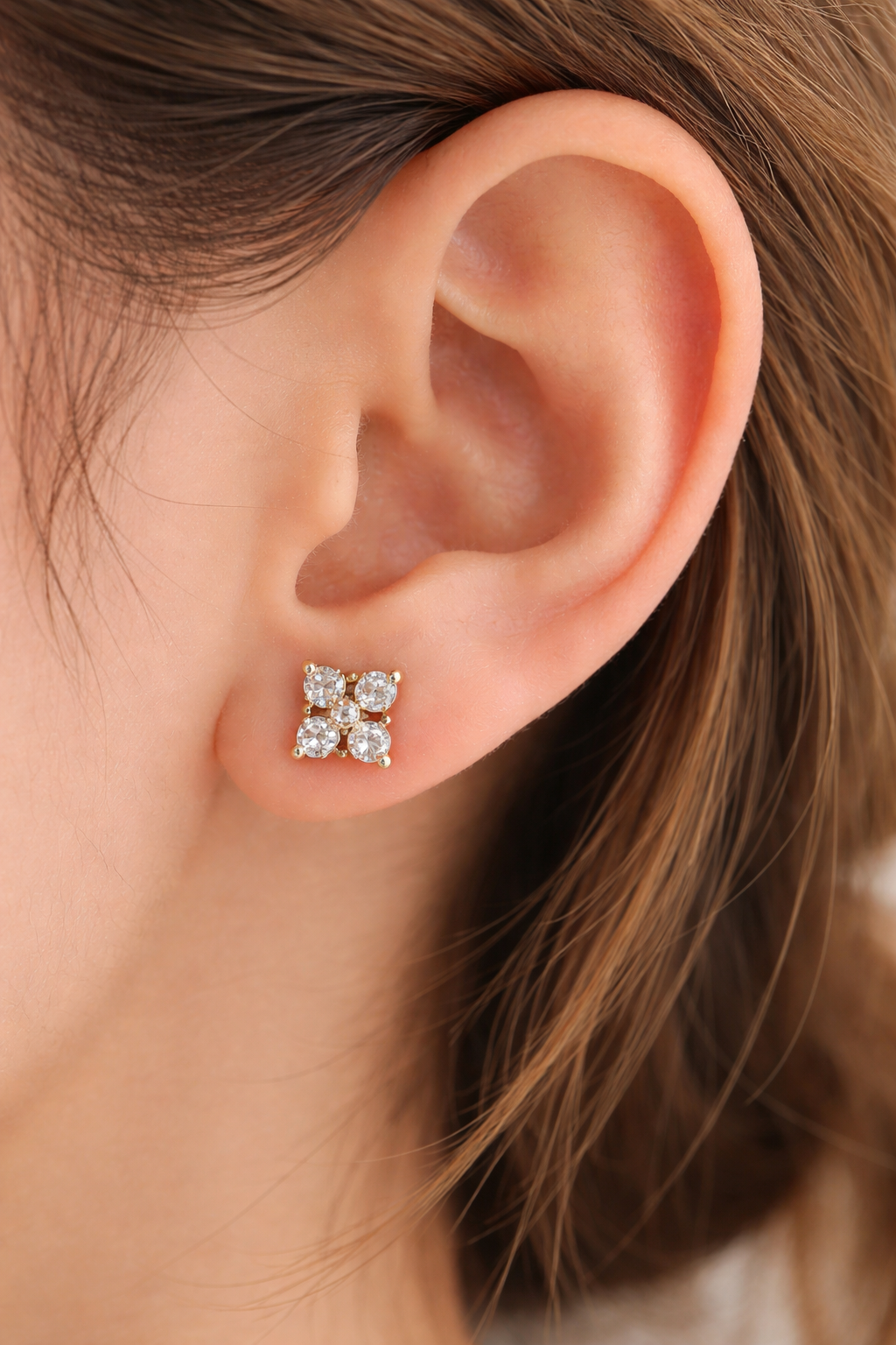 Four-Petal Studs - 18K Gold Plated