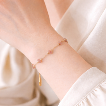 Pink Stone Bracelet - 18K Gold Plated