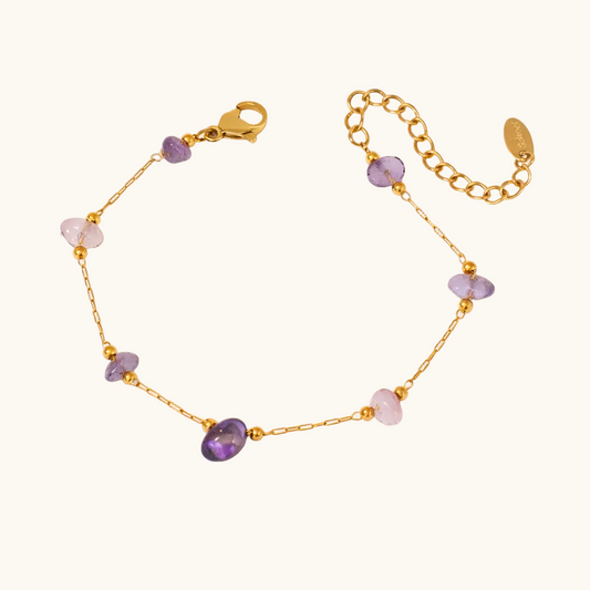 Purple Stone Bracelet - 18K Gold Plated