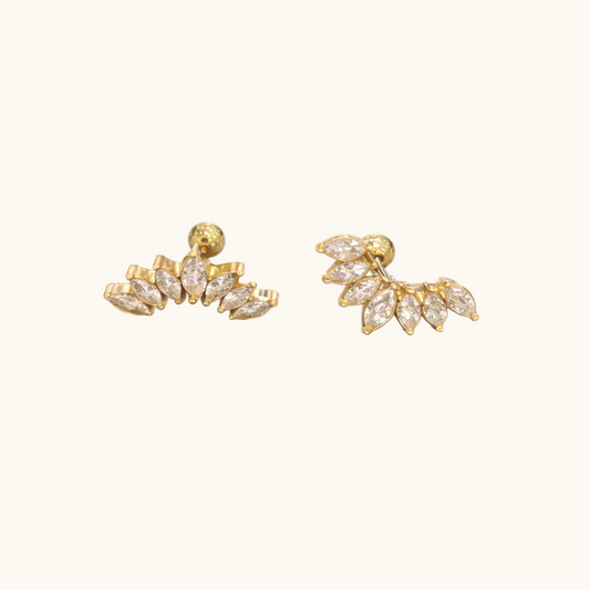 Aurora Leaf Studs Earrings - 18K Gold Plated