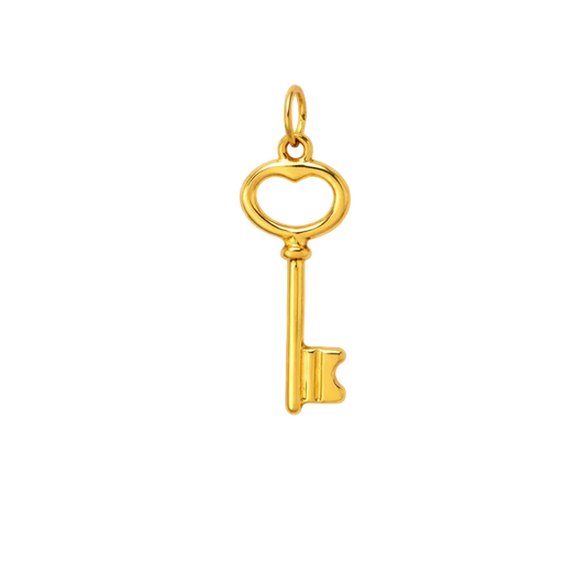 Heart Key Charm – 18K Gold Plated