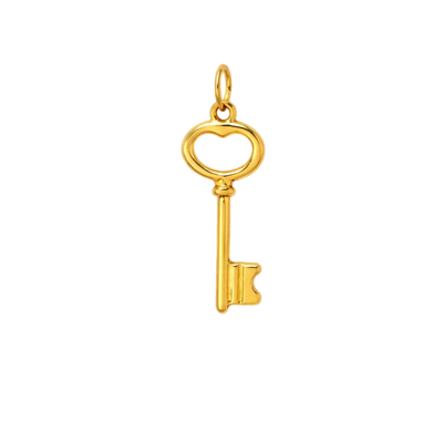 Heart Key Charm – 18K Gold Plated