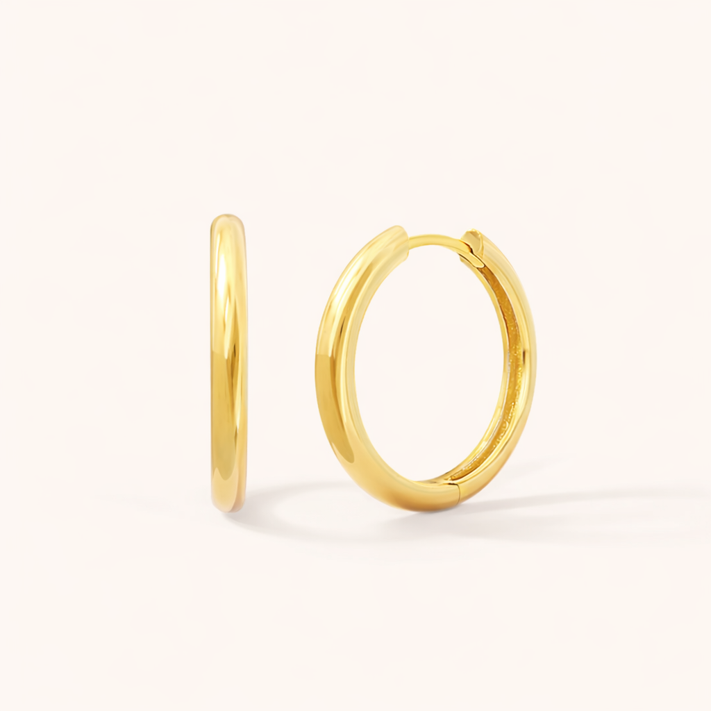 Stella Charm Hoop - 18K Gold Plated