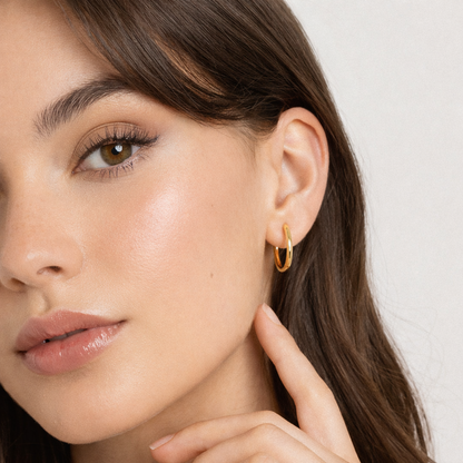 Stella Charm Hoop - 18K Gold Plated