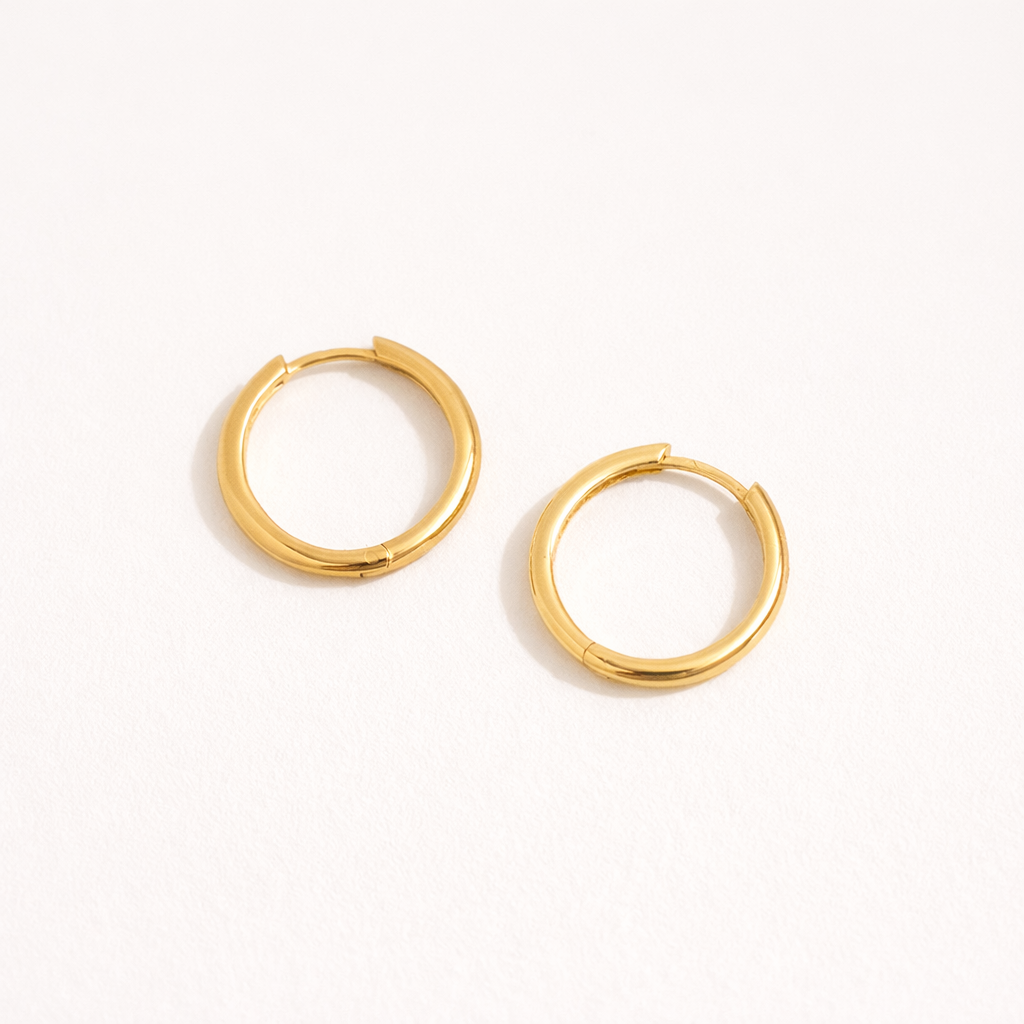 Stella Charm Hoop - 18K Gold Plated