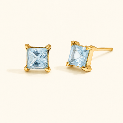 Aqua Radiance Studs Earrings - 18K Gold Plated