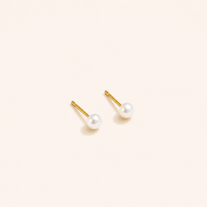Pearl Stud Earrings - 18K Gold Plated