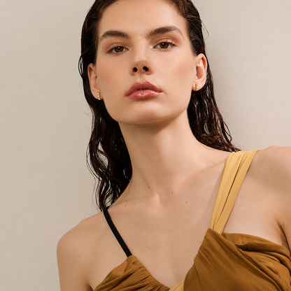 Maison Trio Studs Earrings - 18k Gold Plated