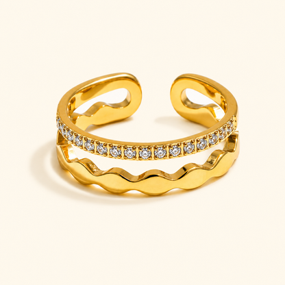 Aurelia Wave Ring - 18k Gold Plated