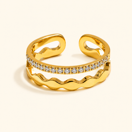 Aurelia Wave Ring - 18k Gold Plated