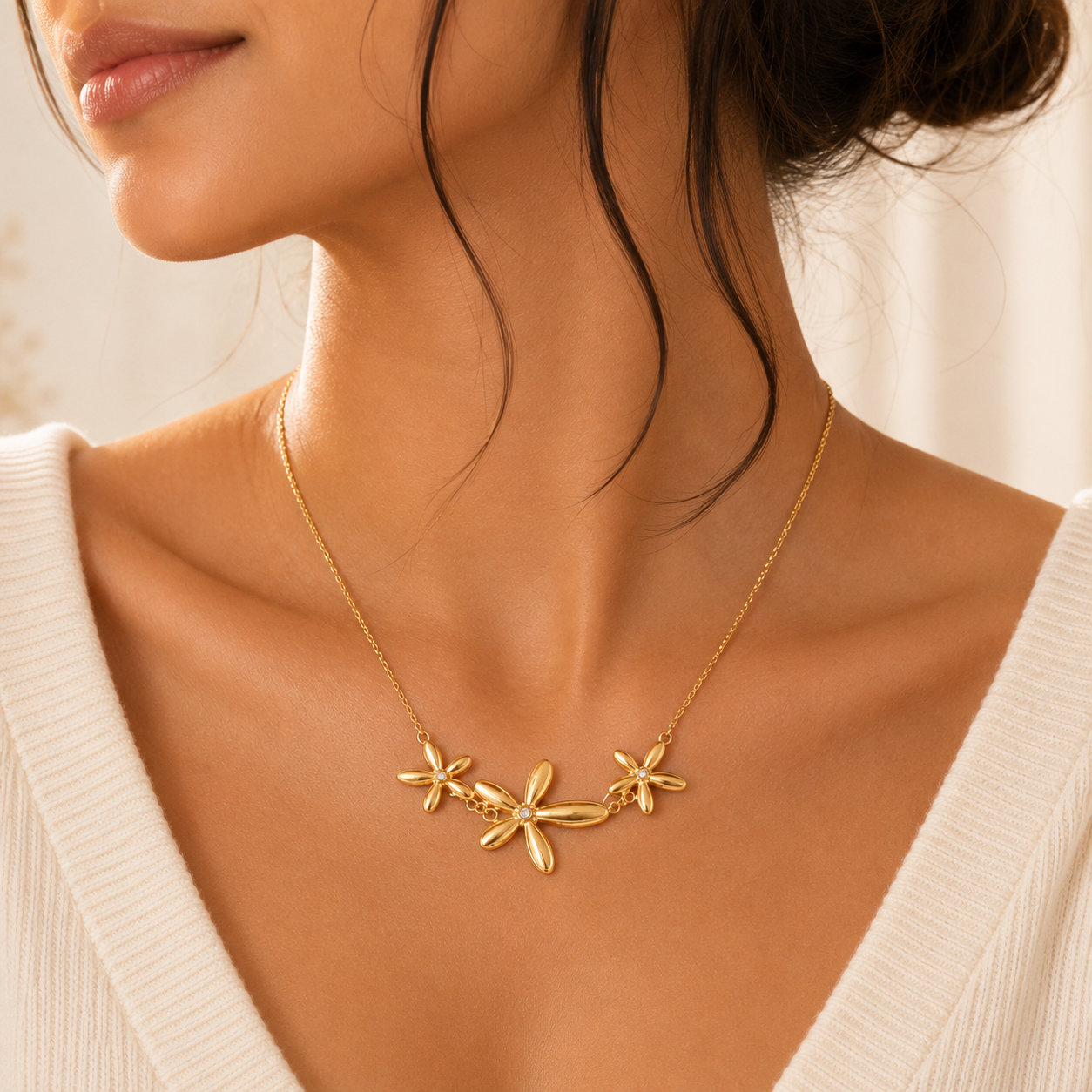 Meadow Bloom Necklace - 18k Gold Plated