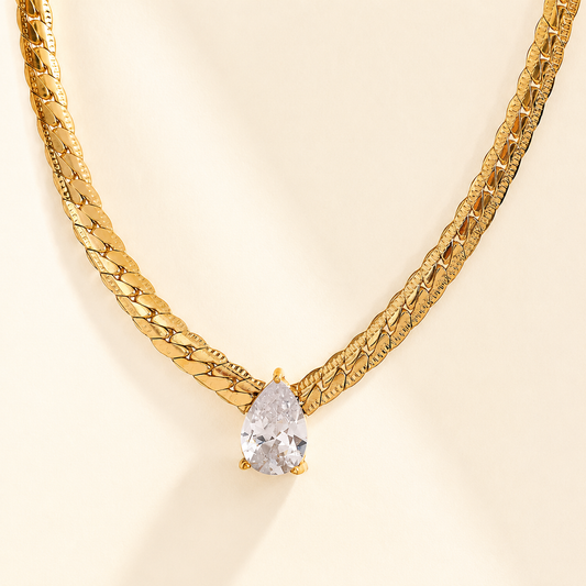Drop Glow Necklace - 18k Gold Plated