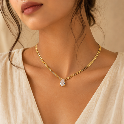 Drop Glow Necklace - 18k Gold Plated