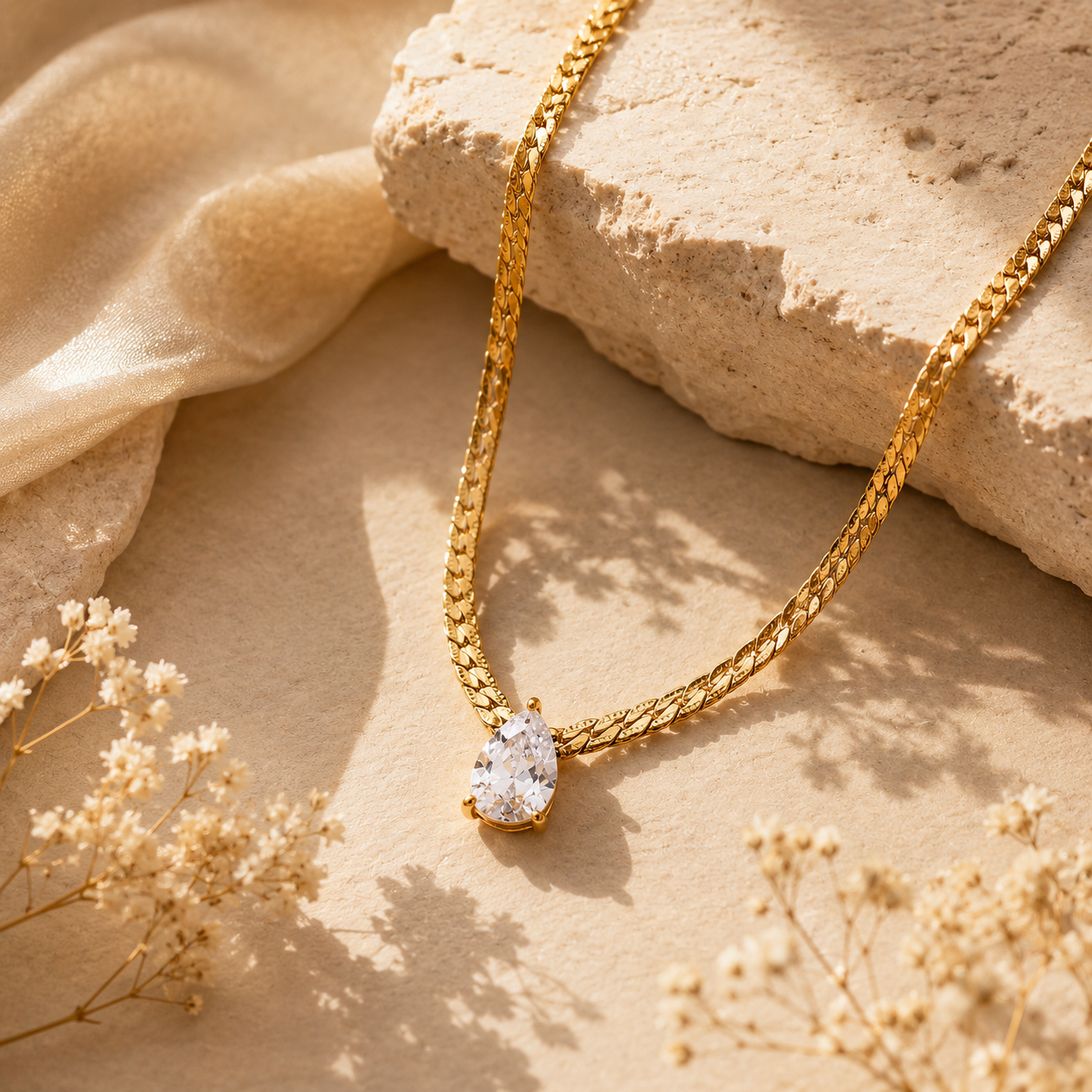 Drop Glow Necklace - 18k Gold Plated