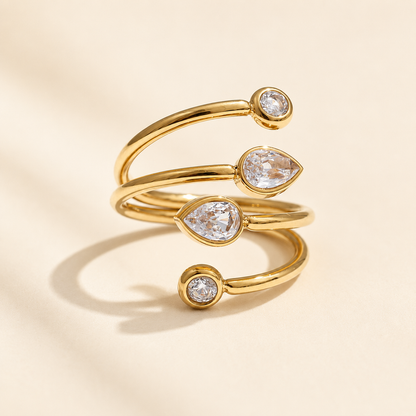 Orbit Wrap Ring - 18k Gold Plated (Adjustable)