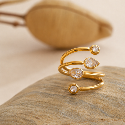 Orbit Wrap Ring - 18k Gold Plated (Adjustable)