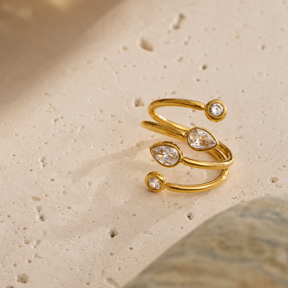 Orbit Wrap Ring - 18k Gold Plated (Adjustable)
