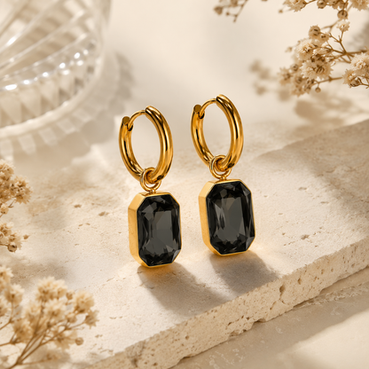 Midnight Muse Hoops Earrings - 18k Gold Plated