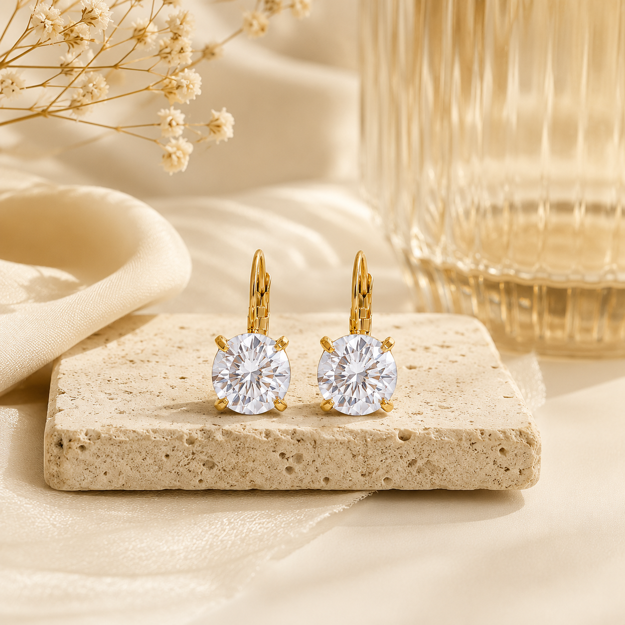 Solis Crystal Earrings - 18k Gold Plated