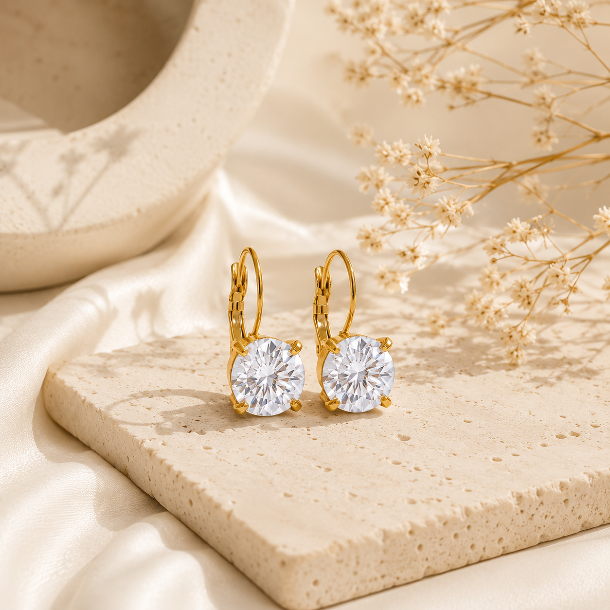 Solis Crystal Earrings - 18k Gold Plated