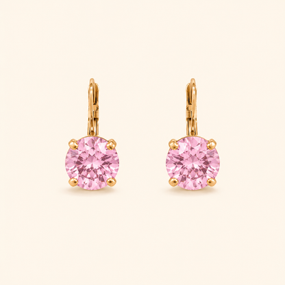 Pink Lumiere Hoops Earrings - 18k Gold Plated