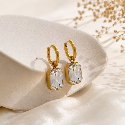 Crystal Muse Hoops Earring - 18k Gold Plated