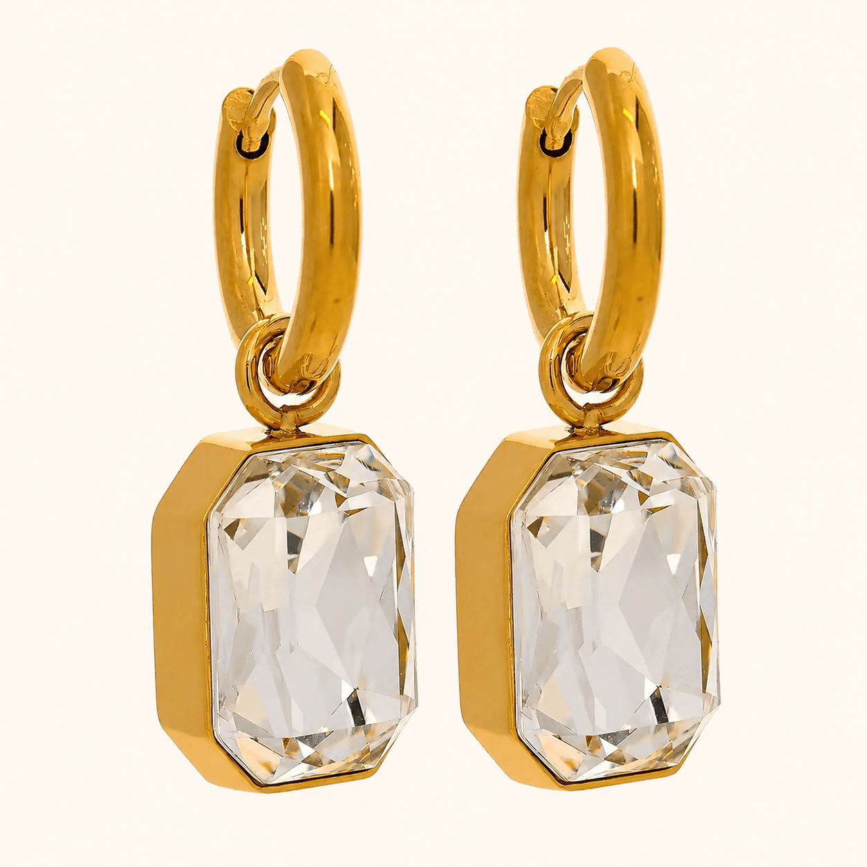 Crystal Muse Hoops Earring - 18k Gold Plated