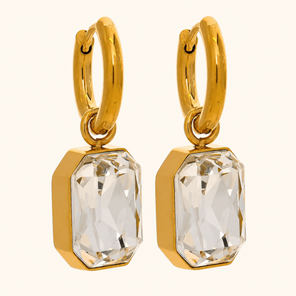 Crystal Muse Hoops Earring - 18k Gold Plated