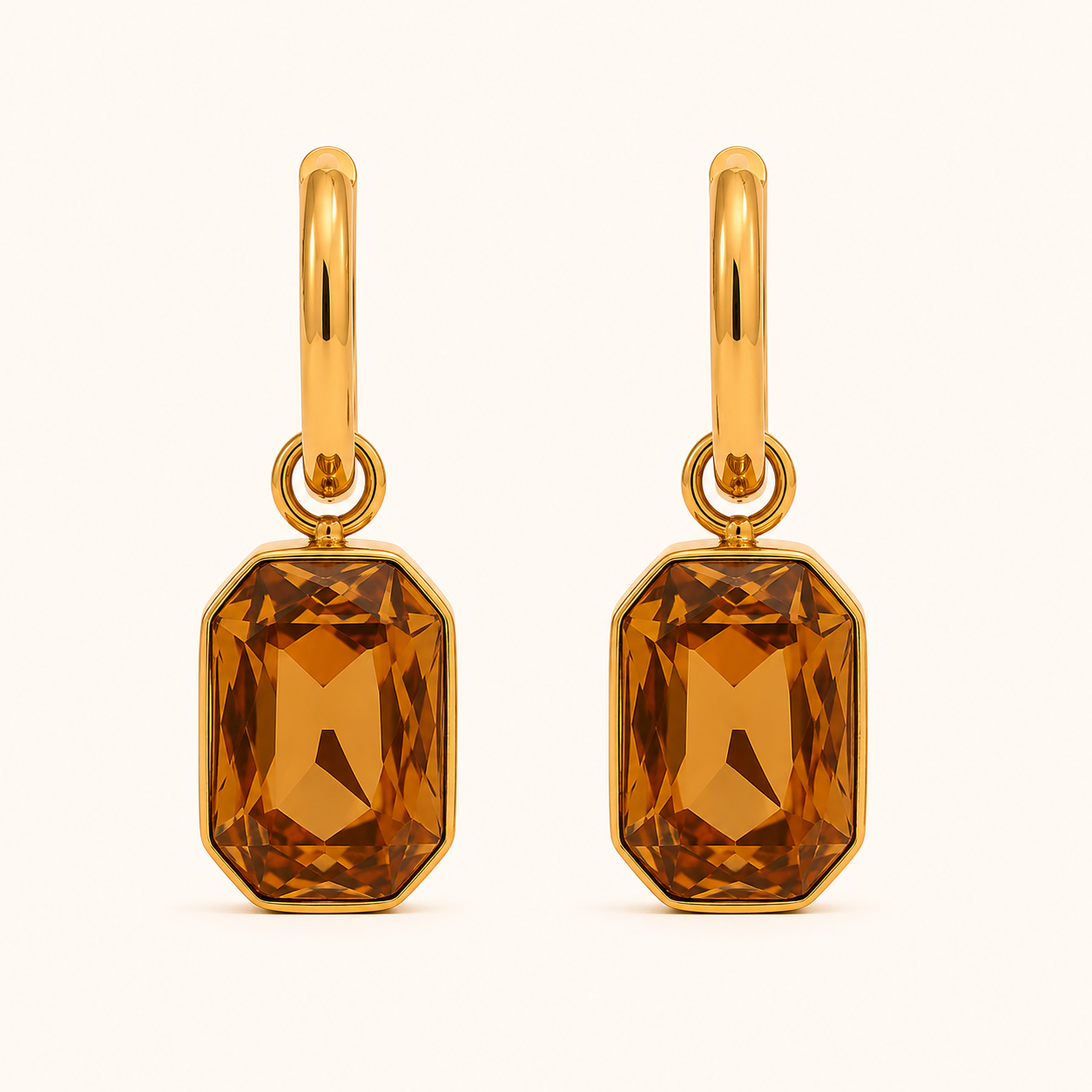 Amber Muse Hoops Earrings - 18k Gold Plated