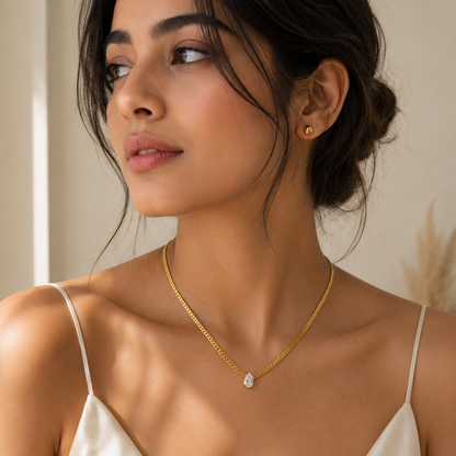 Drop Glow Necklace - 18k Gold Plated Anti Tarnish jewellery