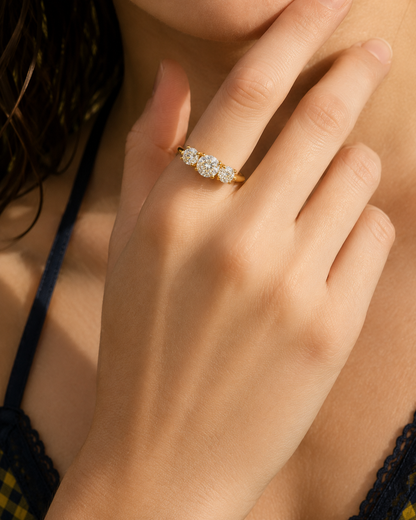 Spark Trio Ring - 18K Gold Plated
