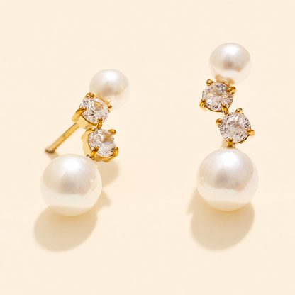 Pearlaire Studs Earrings - 18k Gold Plated