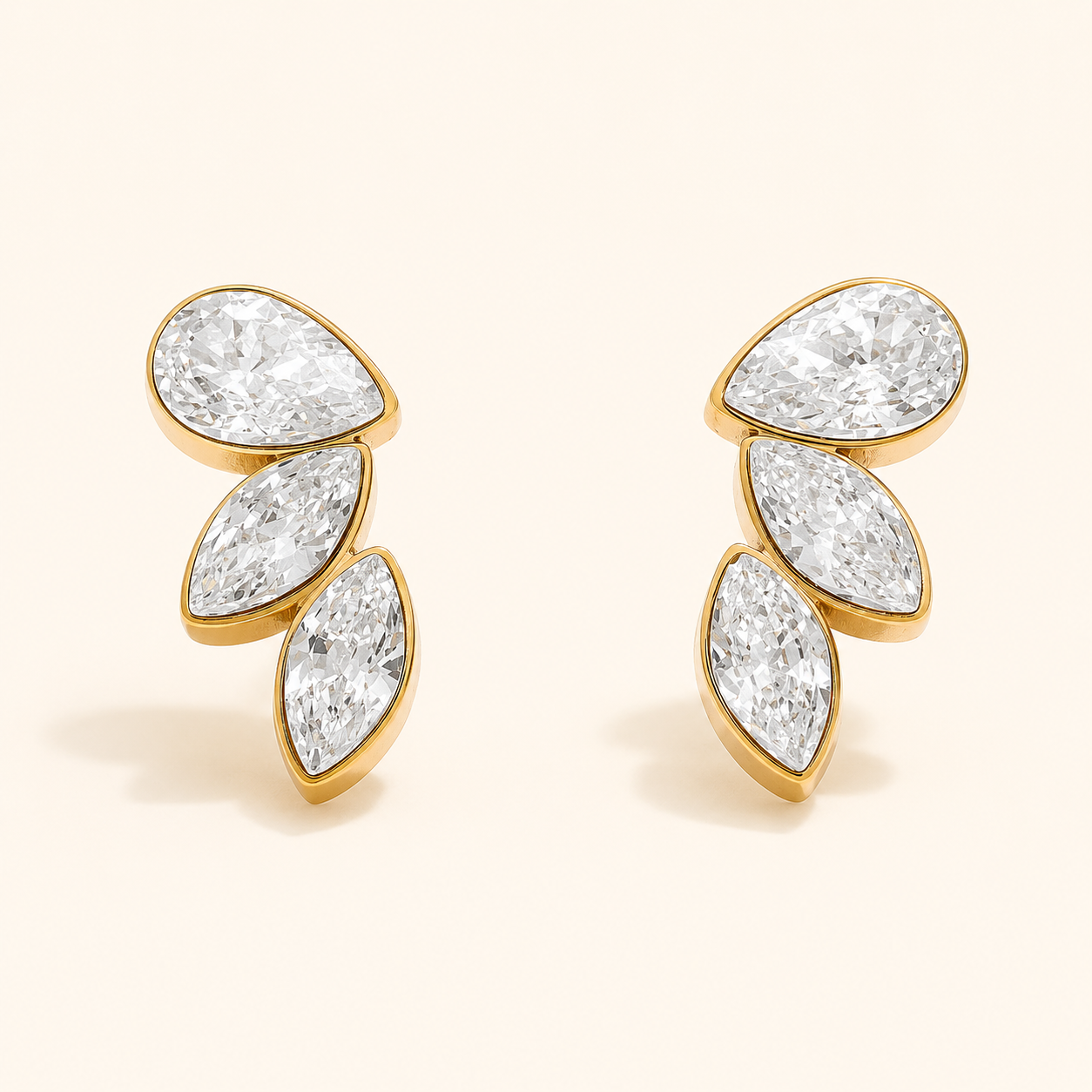 Eira Petals Studs Earrings - 18k Gold Plated