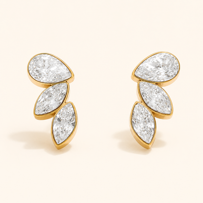 Eira Petals Studs Earrings - 18k Gold Plated
