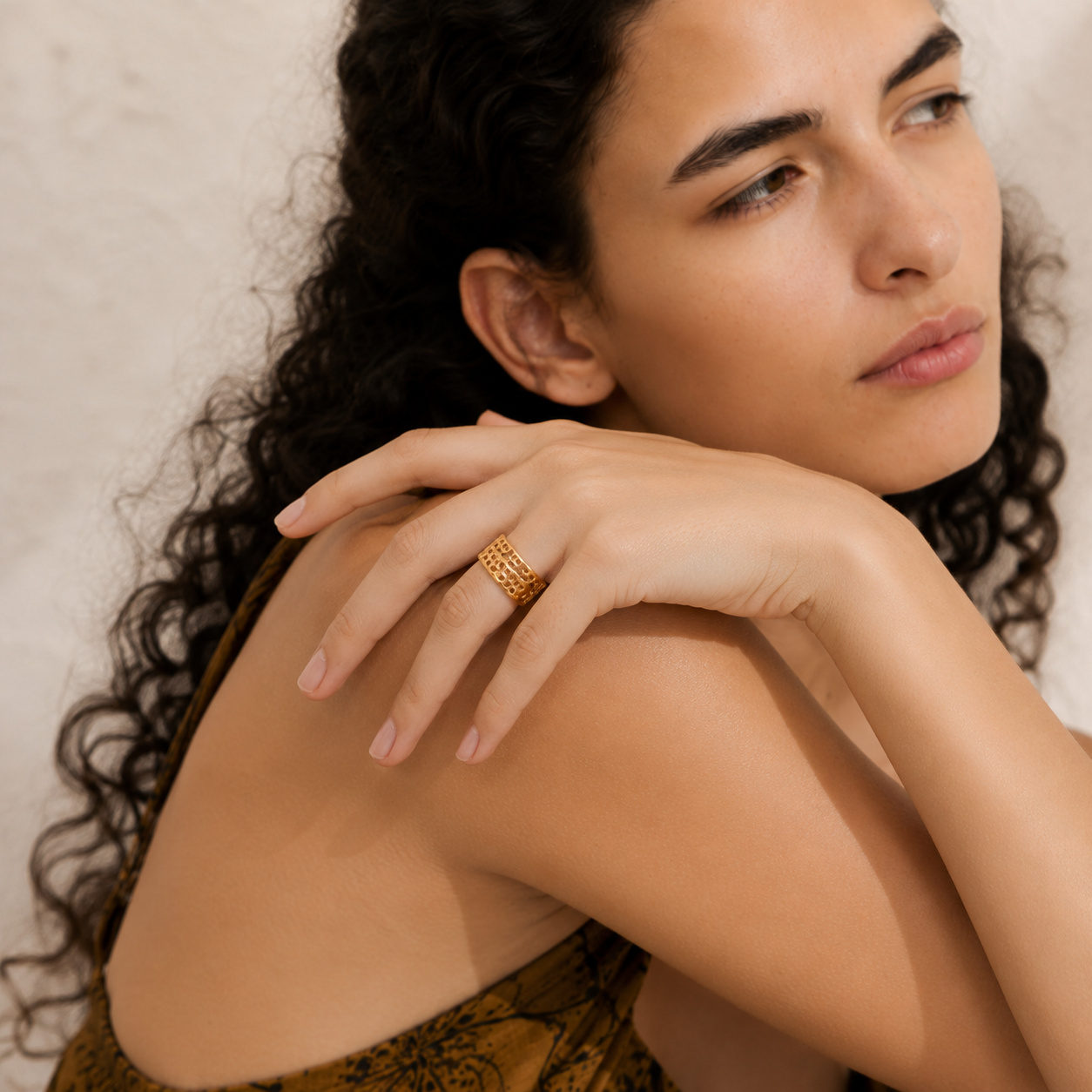 Leaf Cuff Ring - 18K Gold Plated
