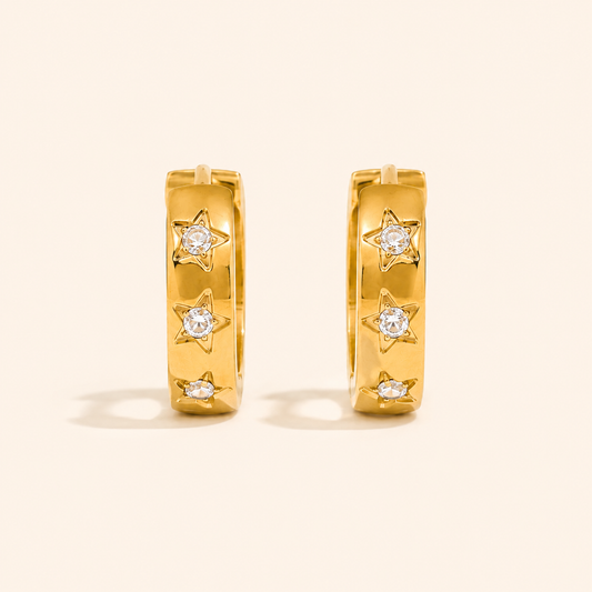 Polaris Huggies Earrings - 18k Gold Plated