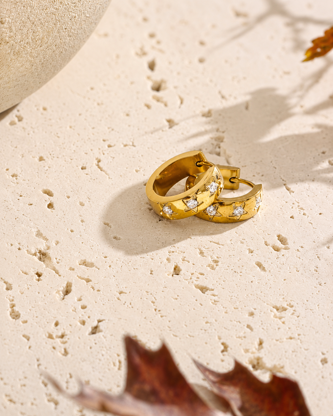 Polaris Huggies Earrings - 18k Gold Plated