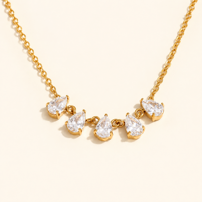 Lustre Cascade Necklace - 18k Gold Plated