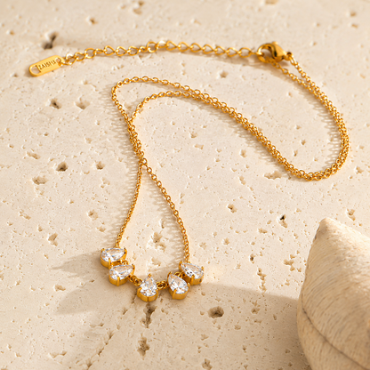 Lustre Cascade Necklace - 18k Gold Plated