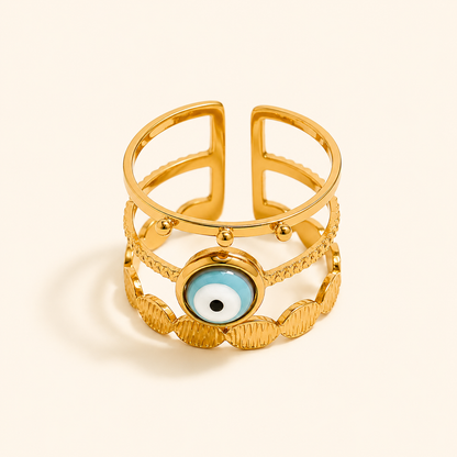 Nazar Cuff Ring - 18K Gold Plated
