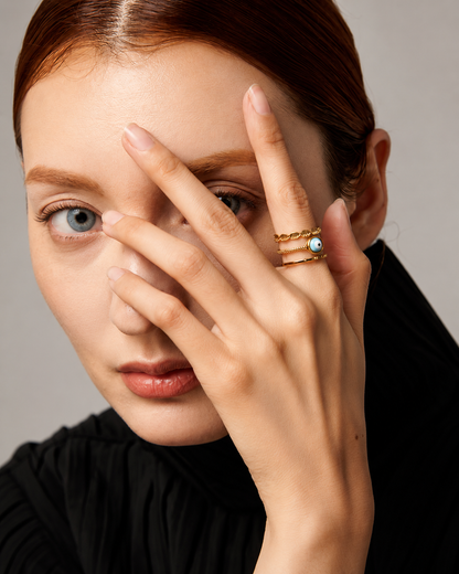 Nazar Cuff Ring - 18K Gold Plated